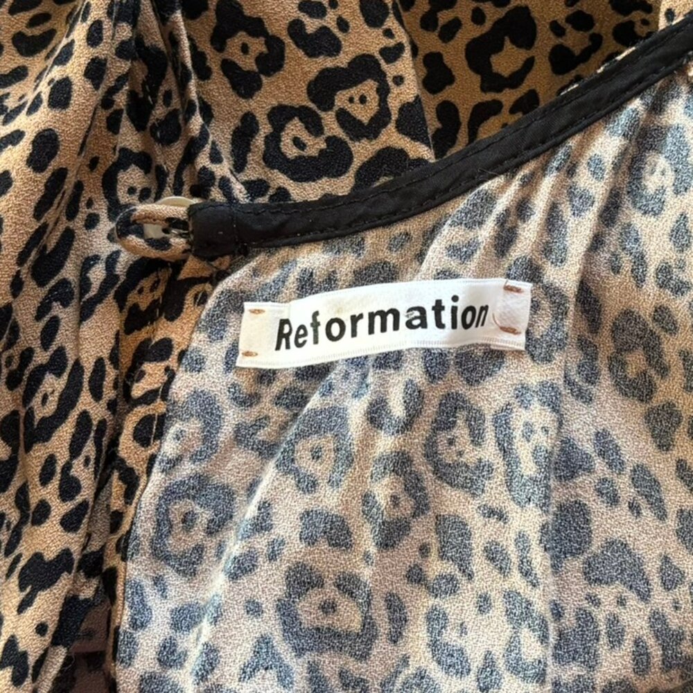 Reformation Leopard Print Port Midi Three Quarter… - image 4